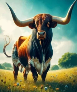 Longhorn Buffalo 5D Diamond Painting