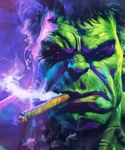 Super Hero Hulk Smoking 5D Diamond Painting