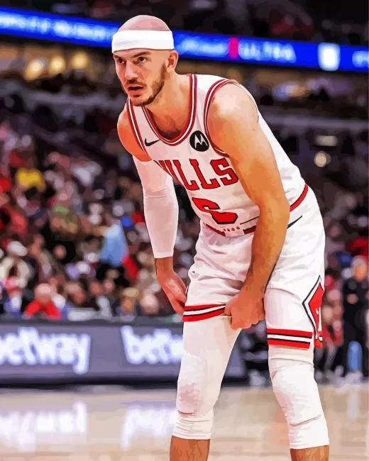 Alex Caruso Basketball Player Diamond By Numbers Alex Caruso Basketball Player 5D Diamond Painting