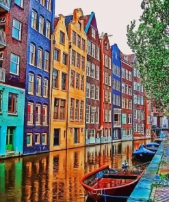 Amsterdam Canal Houses 5D Diamond Painting
