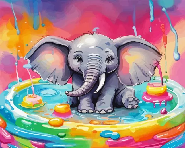 Baby cartoon elephant Diamond Paintings Baby Cartoon Elephant 5D Diamond Painting