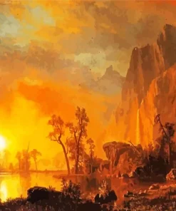 Bierstadt Albert Sunset In The Rockies 5D Diamond Painting