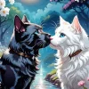 Black And White Cats Kissing 5D Diamond Painting
