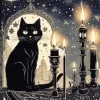 Black Cat And Candles 5D Diamond Painting
