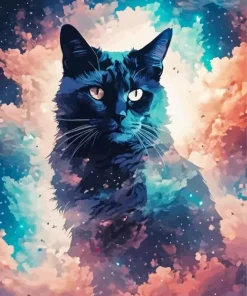 Black Cat In The Sky Art 5D Diamond Painting