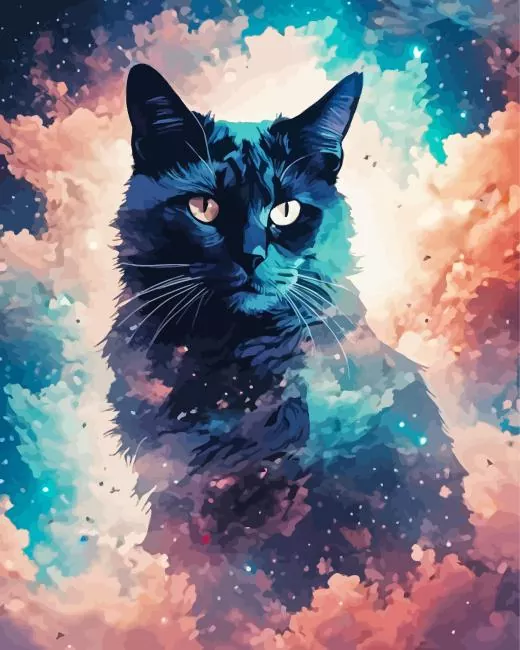 Black cat in the sky art Diamond Paintings Black Cat In The Sky Art 5D Diamond Painting