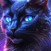 Black Cat With Galaxy Eyes 5D Diamond Painting