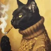 Black Cat Smoking Cigarette 5D Diamond Painting