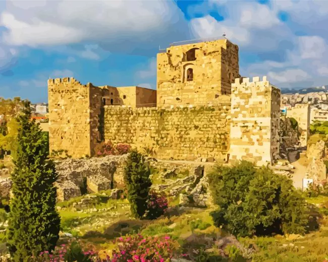 Byblos Citadel Castle Lebanon Diamond Dotz Byblos Citadel Castle Lebanon 5D Diamond Painting