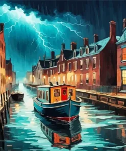 Canal Boat 5D Diamond Painting