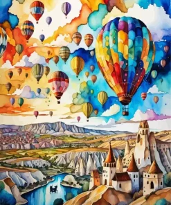 Cappadocia Colorful Air Balloons 5D Diamond Painting