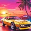 Car And Sunset 5D Diamond Painting