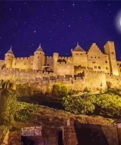 Carcassonne The Medieval City At Night 5D Diamond Painting