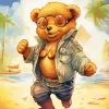 Cartoon Bear Wearing Glasses 5D Diamond Painting