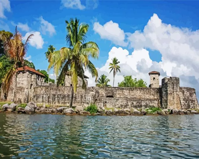 Castle of San Felipe de Lara Guatemala Diamond Paintings Castle Of San Felipe De Lara Guatemala 5D Diamond Painting