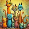 Cat Family Art 5D Diamond Painting