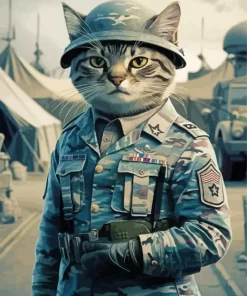 Cat In Military Uniform 5D Diamond Painting
