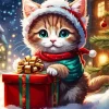 Christmas Cat 5D Diamond Painting