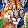Cougar And Cactus 5D Diamond Painting
