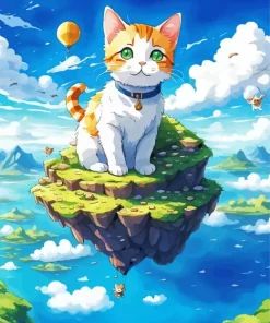 Giant Cat On Floating Island 5D Diamond Painting