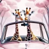 Giraffes In Car 5D Diamond Painting