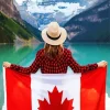 Girl Holding Canada Flag 5D Diamond Painting
