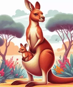 Kangaroo In Pouch 5D Diamond Painting