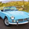 Light Blue 1970 Triumph Spitfire 5D Diamond Painting