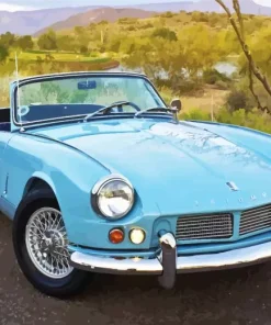 Light Blue 1970 Triumph Spitfire 5D Diamond Painting