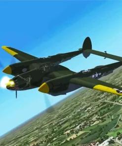 Lockheed P 38 Lightning 5D Diamond Painting
