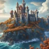 Medieval Castle By The Sea 5D Diamond Painting
