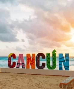 Mexico Cancun Sign 5D Diamond Painting