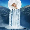 Moonlight Waterfall 5D Diamond Painting