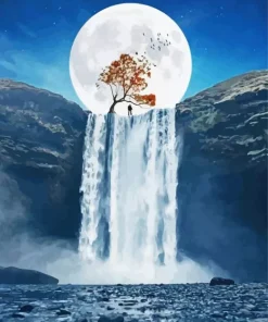 Moonlight Waterfall 5D Diamond Painting