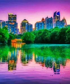 Piedmont Park Atlanta At Sunset 5D Diamond Painting