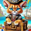 Pirate Caracal With Blue Eyes 5D Diamond Painting
