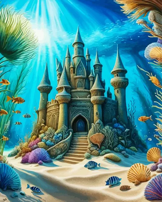 Sand castle under the sea Diamond Paintings Sand Castle Under The Sea 5D Diamond Painting