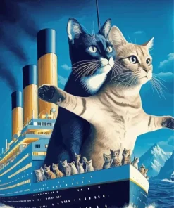 Titanic Cats 5D Diamond Painting