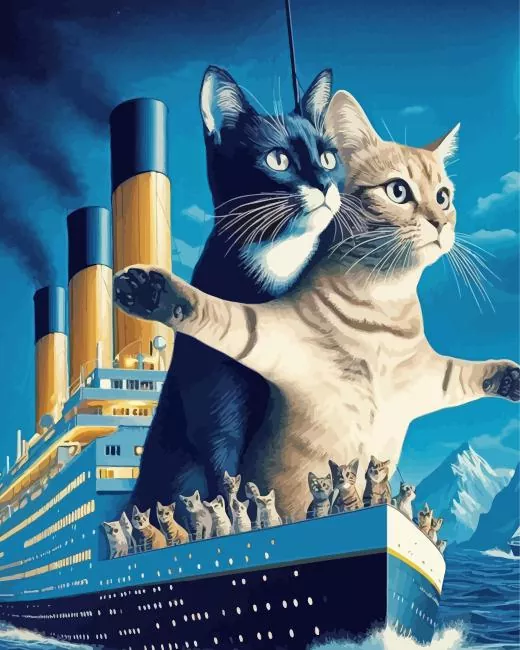 Titanic Cats Diamond Paintings Titanic Cats 5D Diamond Painting