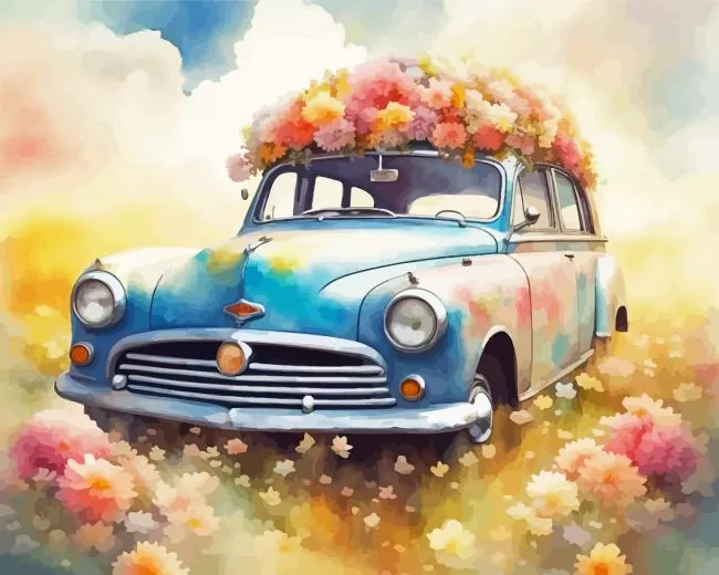 Vintage Flowers Car Diamond Dotz Vintage Flowers Car 5D Diamond Painting