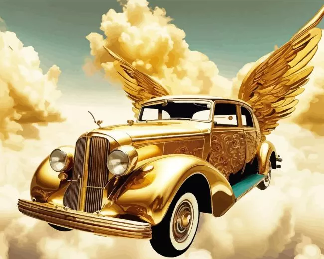 Winged Golden Car Diamond Dotz Winged Golden Car 5D Diamond Painting