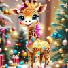 Aesthetic Christmas Giraffe 5D Diamond Painting