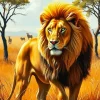 Aesthetic Golden Lion Art 5D Diamond Painting
