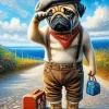 Aesthetic Sad Pug Art 5D Diamond Painting