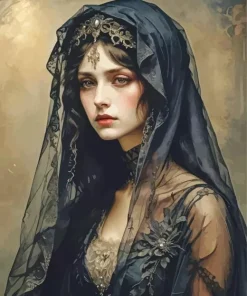 Aesthetic Sad Victorian Woman 5D Diamond Painting