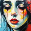 Aesthetic Sad Woman Portrait 5D Diamond Painting