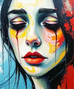 Aesthetic Sad Woman Portrait 5D Diamond Painting