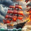 Aesthetic Sailboat In Storm Art 5D Diamond Painting