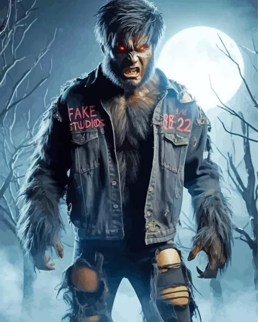 aesthetic scary werewolf art Diamond By Numbers Aesthetic Scary Werewolf Art 5D Diamond Painting