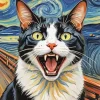 Aesthetic Scream Cat Art 5D Diamond Painting